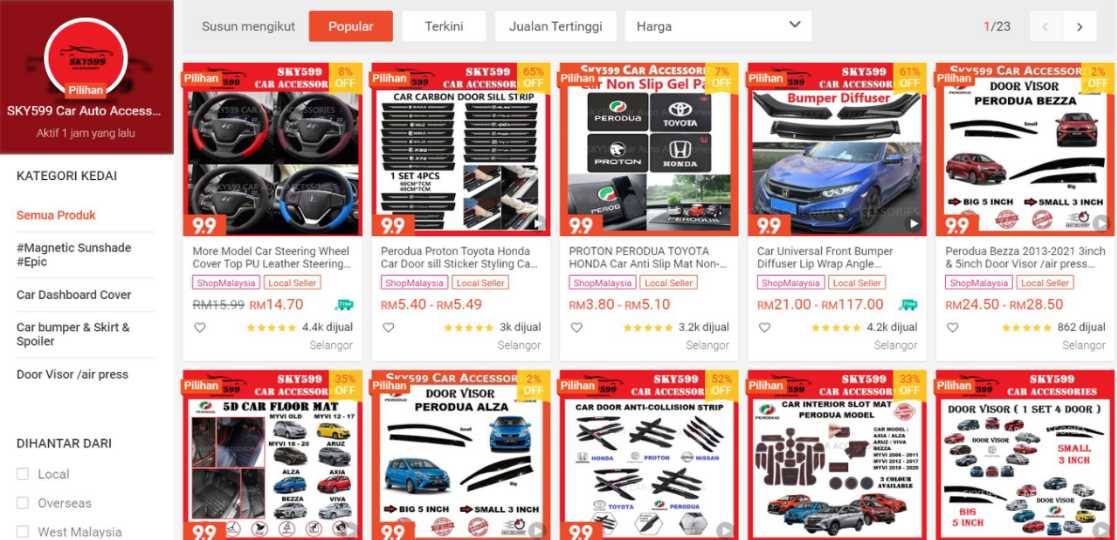 Kedai Aksesori Kereta Sky599 Shopee