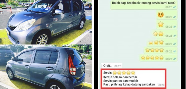 Kebersihan kereta juga diutamakan